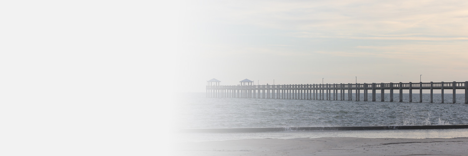 A water deck at the beach in Pascagoula, MS